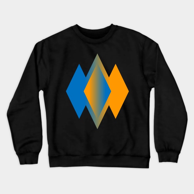 Orange-Blue Diamonds Crewneck Sweatshirt by BKAllmighty